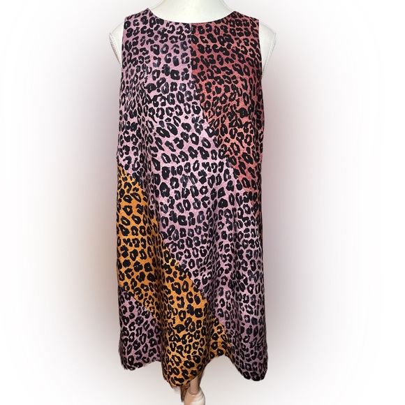 **HP** Maeve Anthropology Wynn Tunic Animal Print Color Block Dress - Picture 2 of 10